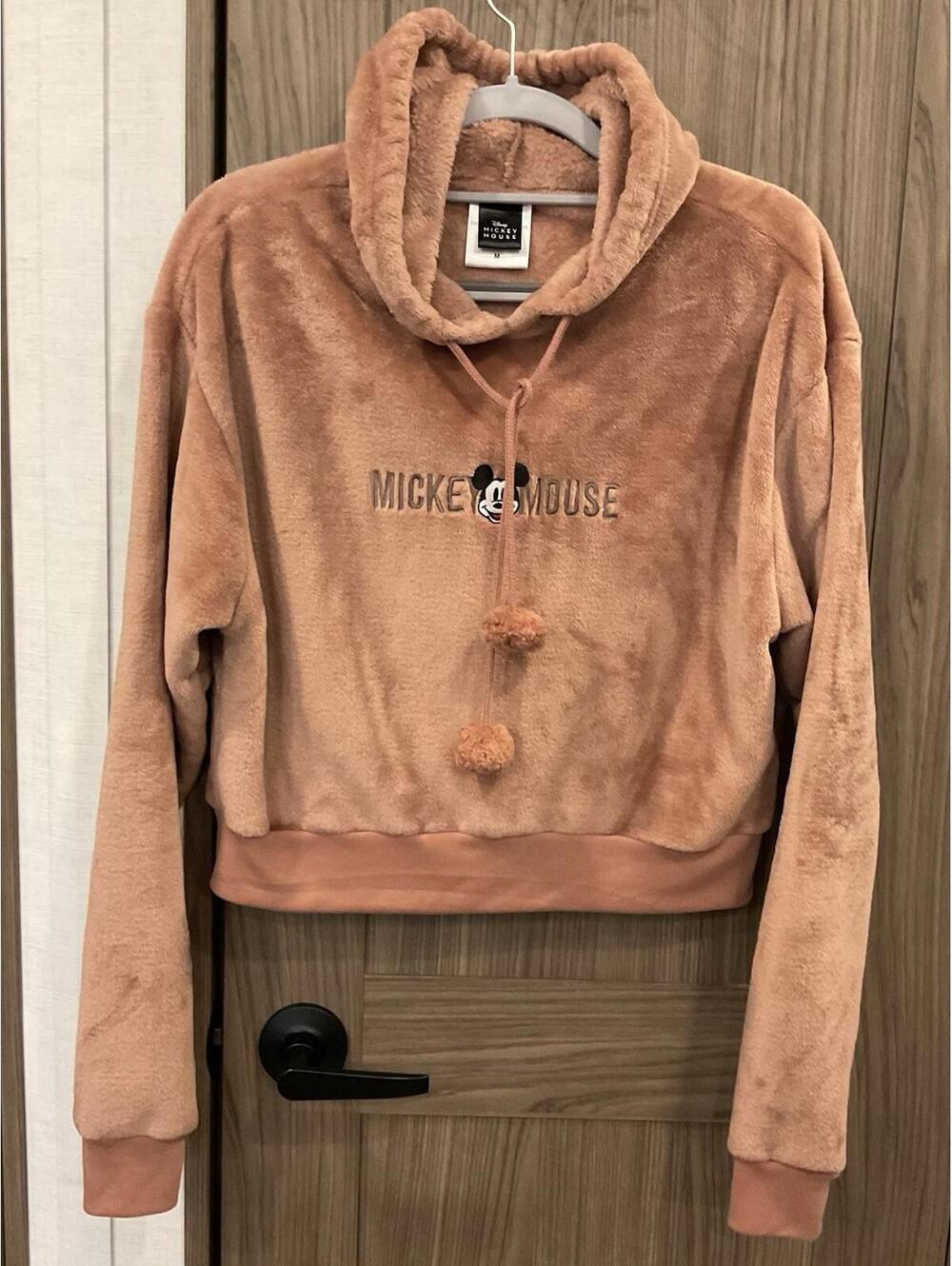 Disney Mickey Mouse Womens Long Sleeve Fuzzy Hoodie Size M